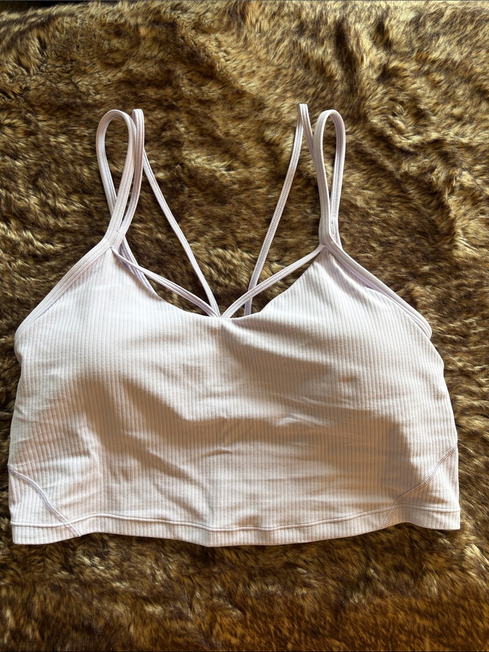 Lululemon Light Lavender Ribbed Strappy Bralette